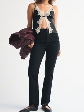 Abercrombie and fitch ultra high rise 90’s straight jean black